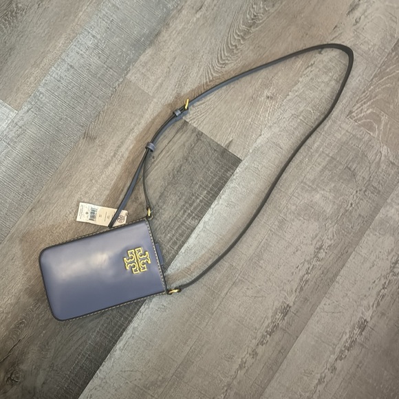 Tory Burch Britten Smooth Phone Crossbody in Dark Lotus,  NWT $328 Value - Picture 4 of 9